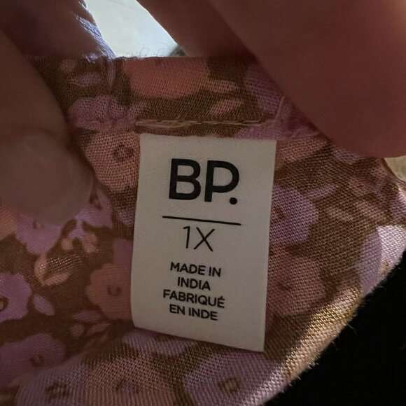 NORDSTROM Floral Crop Top SIZE 1X bohemian One-Shoulder smoke Tan Purple NWT - Picture 8 of 11